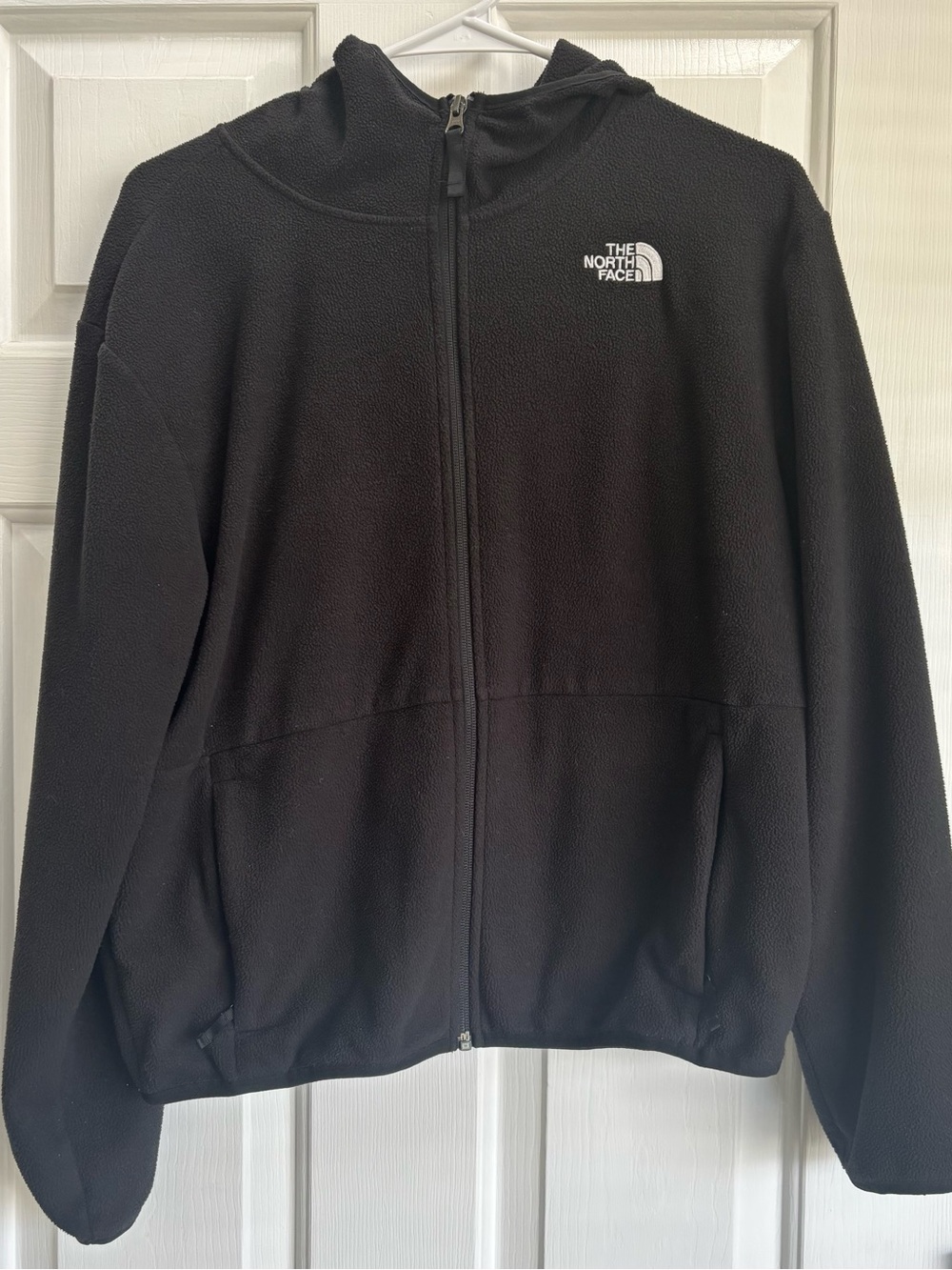 The North Face Black Full-Zip Hooded Fleece Jacket